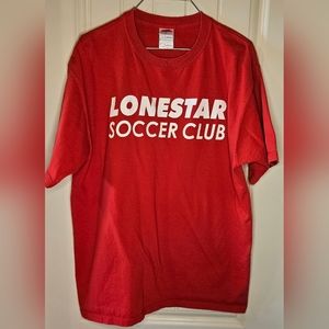 [Lonestar Soccer Club] Red Tee White Font 《L》